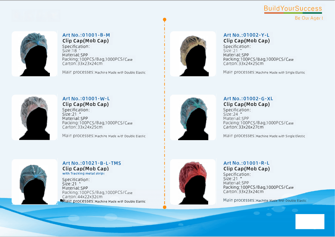 Non-woven PPE product catalog page