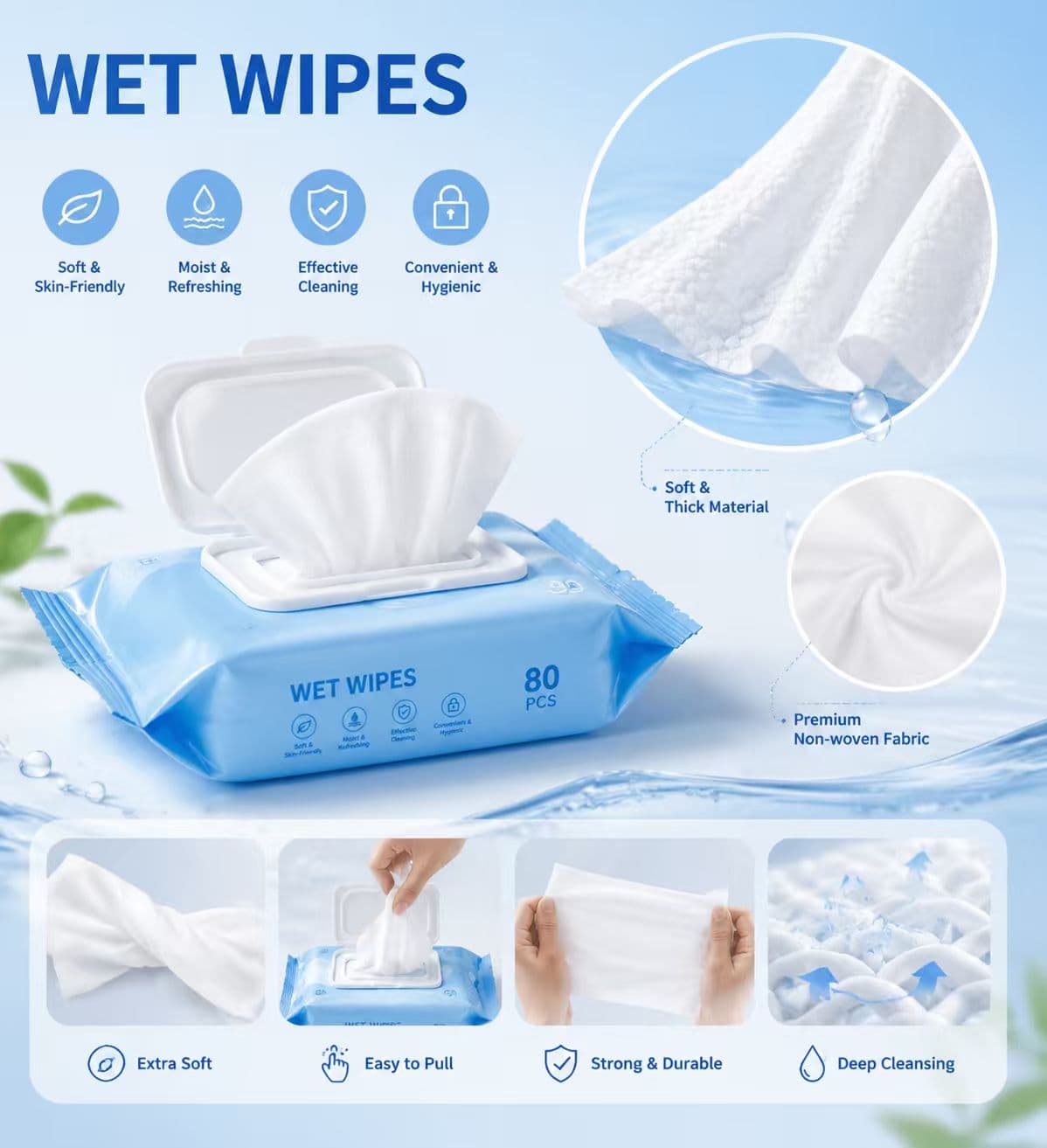 Wet wipes product infographic