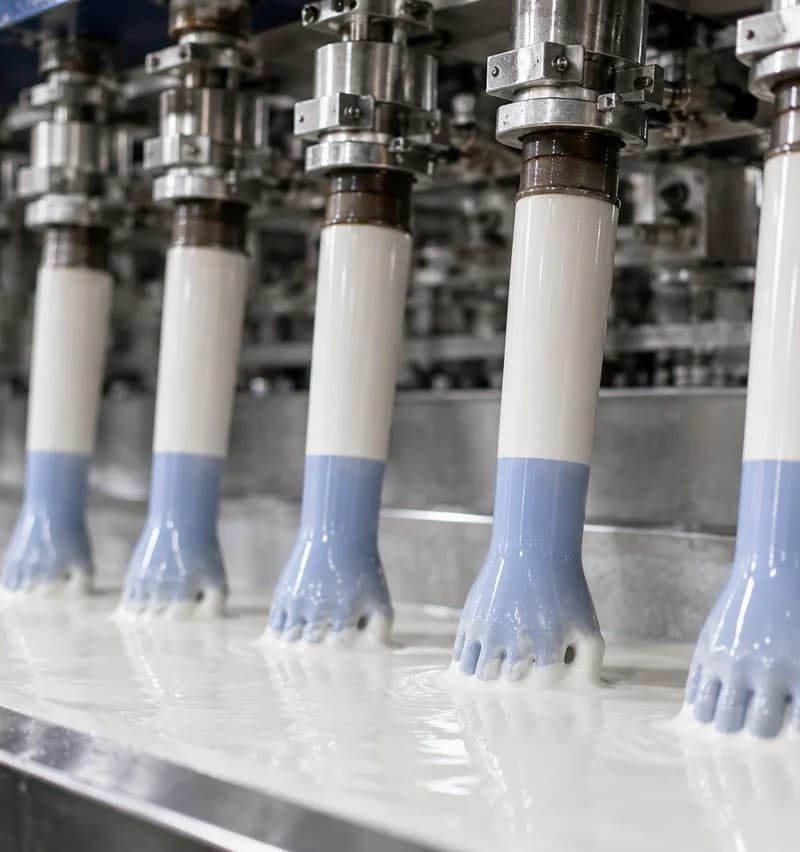 Quality-controlled glove production at a partner facility