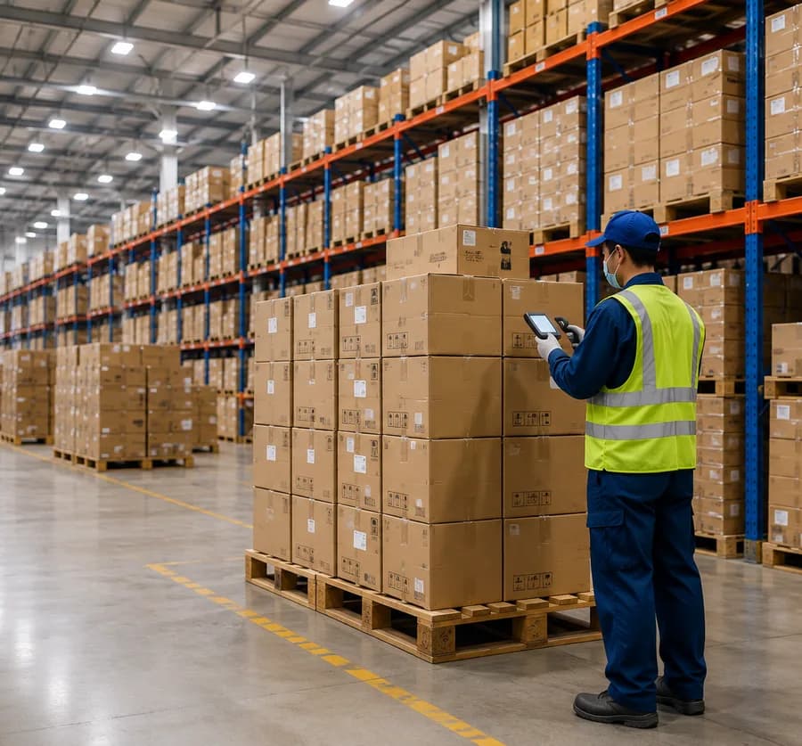Inspected goods ready for consolidated shipment
