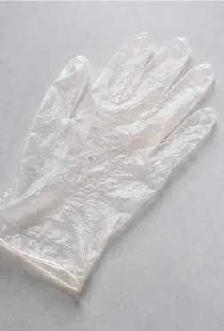 Clear disposable vinyl glove